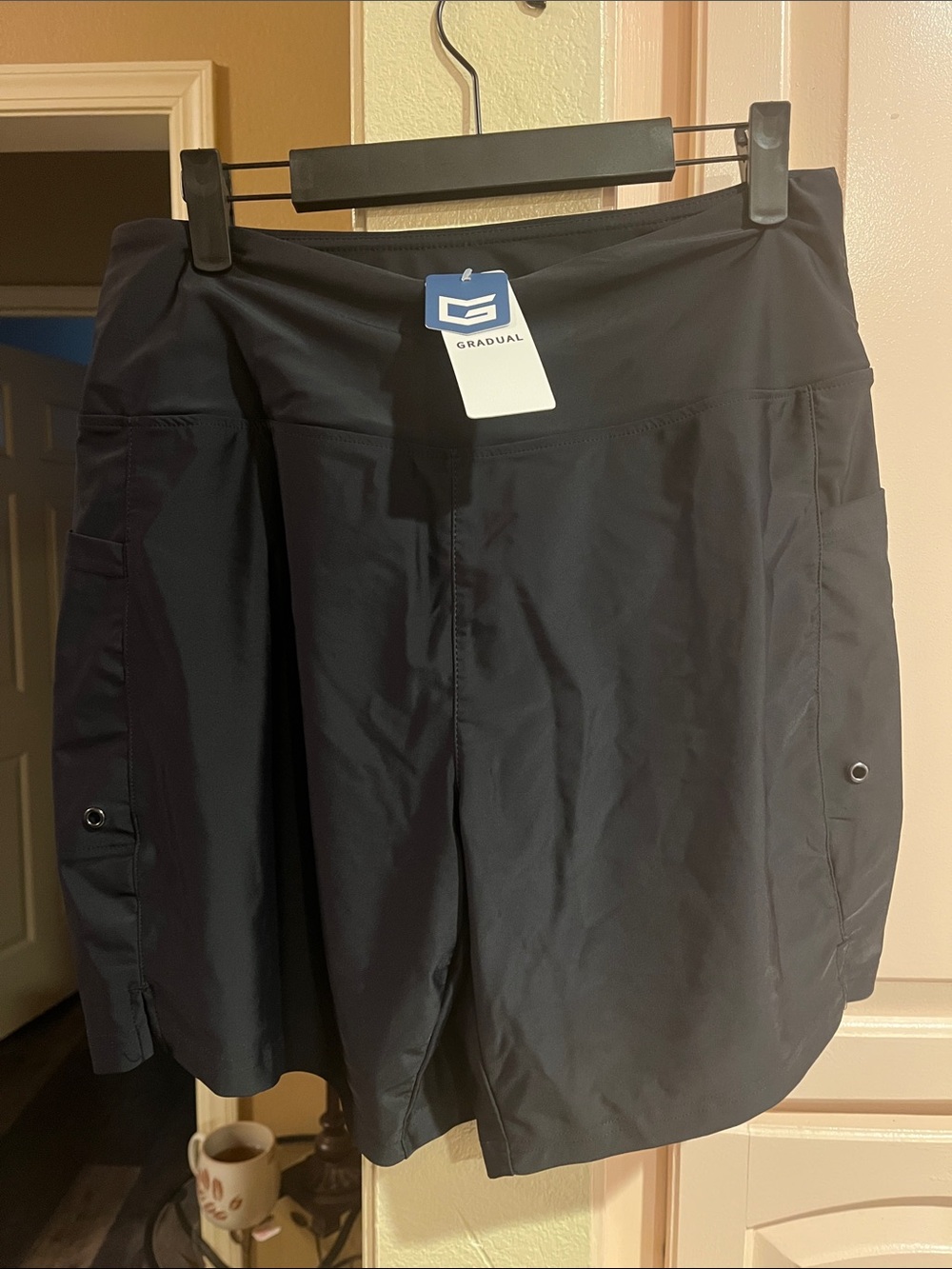 Gradual Women's Black Athletic Skort with Side Pockets